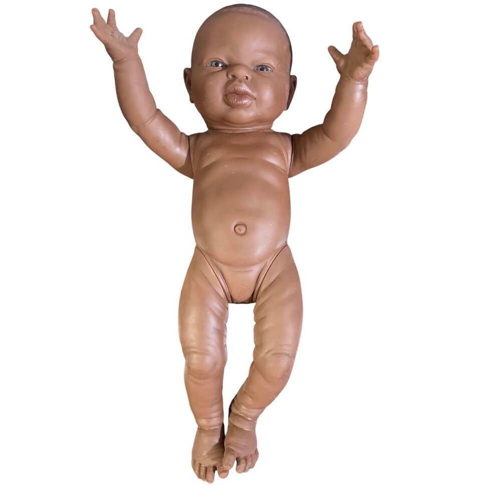 The Doll Factory Europe 15" Realistic African Baby Doll With Detailed Features &